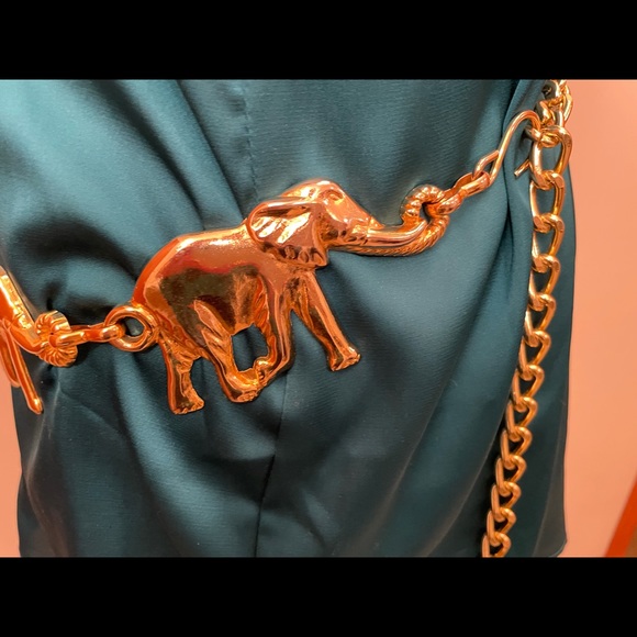 🐘 💕 1980s Gold Tone Chain Belt 💕🐘 - Picture 10 of 15